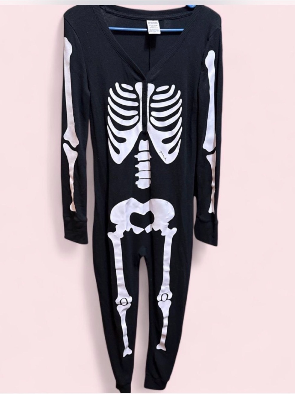 Victoria's Secret PINK Halloween Skeleton Thermal One-Piece Onesie sleepwear